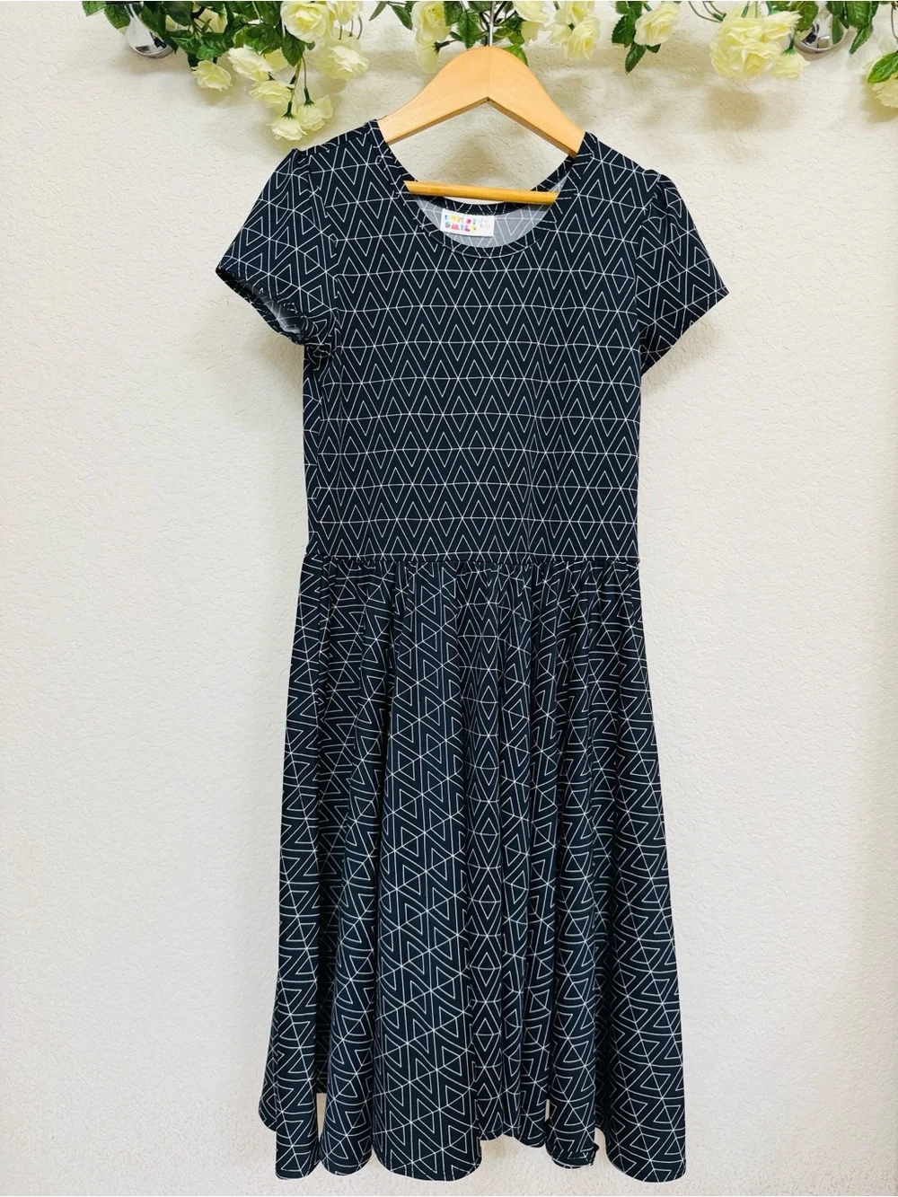 Dot Dot Smile • Girls Geometric Short-Sleeve Dress